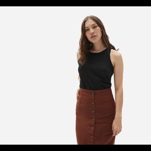 Everlane Organic Cutaway Tank Black